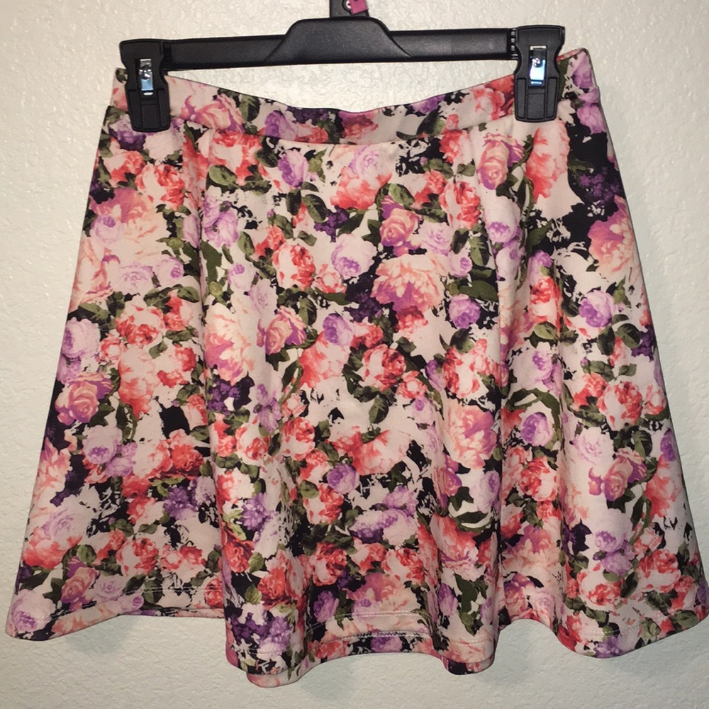 Flowery Pink Skater Skirt